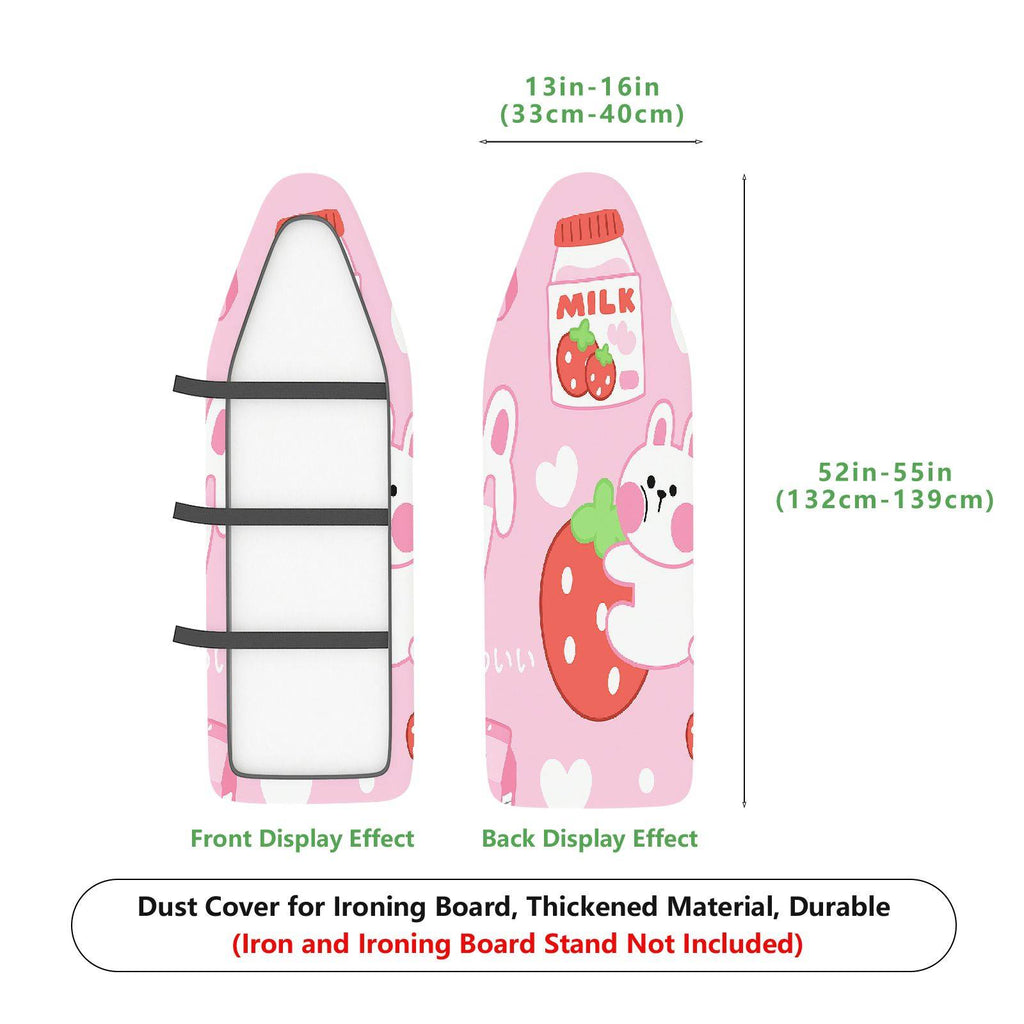 1-Piece Strawberry Milk Bunny  Ironing Board Cover, Universal Size, Without Board