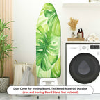 1-Piece Tropical Leaf Pattern Green Decorative  Ironing Board Cover, Universal Size, Without Board