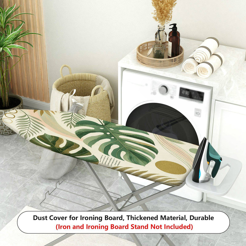 1-Piece Tropical Leaf Pattern Green Nature  Ironing Board Cover, Universal Size, Without Board