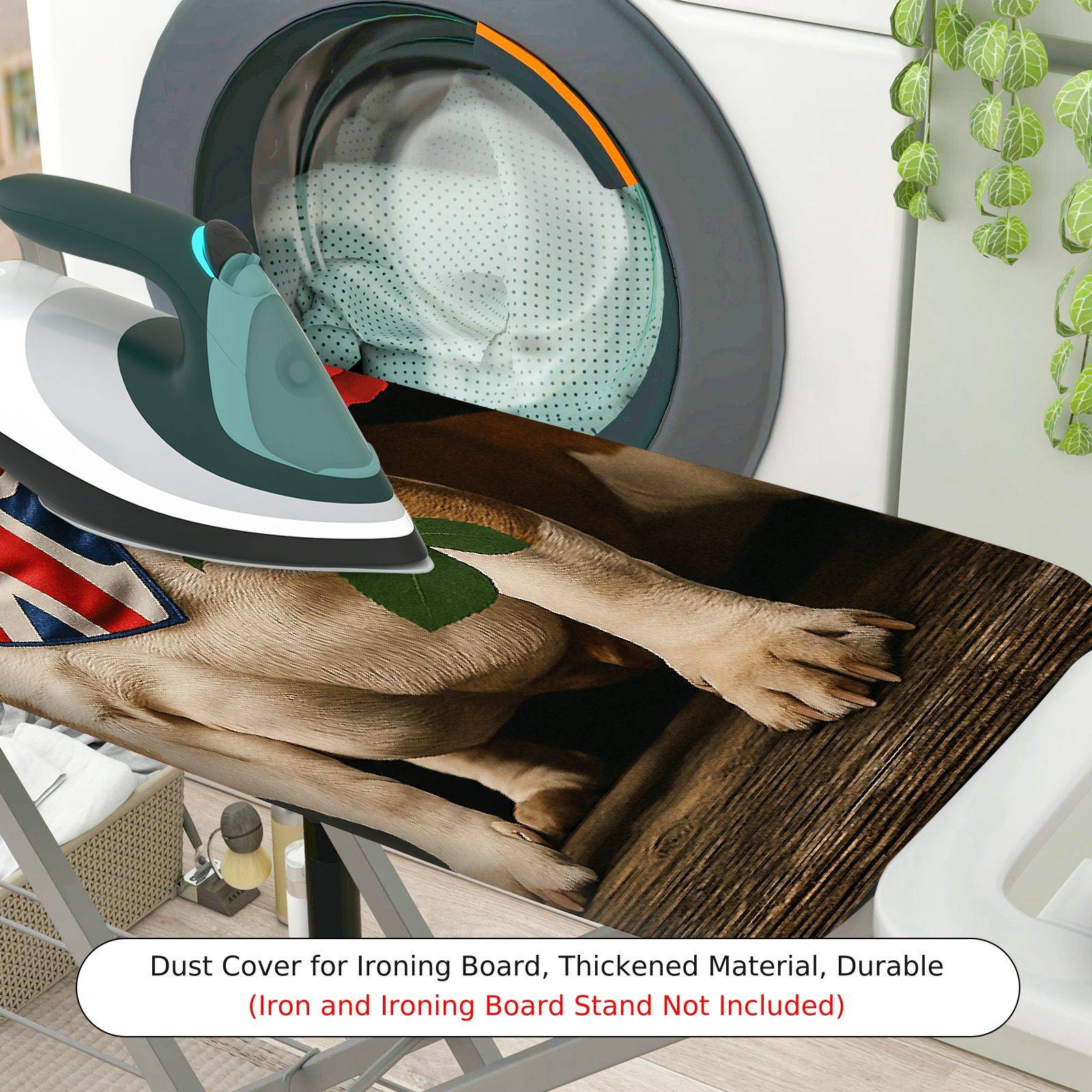 1-Piece Bulldog Union Jack Rose  Ironing Board Cover, Universal Size, Without Board