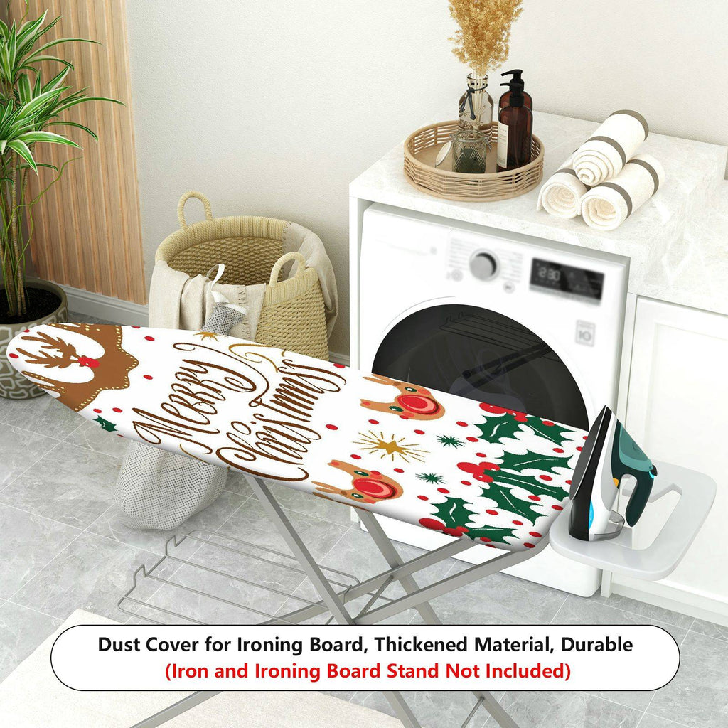 1-Piece Christmas Reindeer Holly  Ironing Board Cover, Universal Size, Without Board