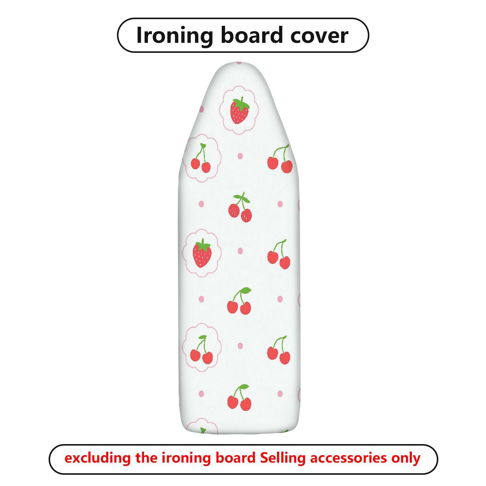 1-Piece Strawberry Cherry Polka Dot  Ironing Board Cover, Universal Size, Without Board