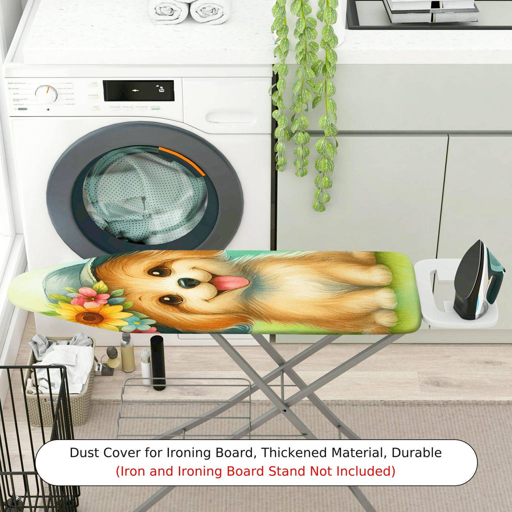1-Piece Cute Dog Flower  Ironing Board Cover, Universal Size, Without Board