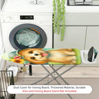 1-Piece Cute Dog Flower  Ironing Board Cover, Universal Size, Without Board