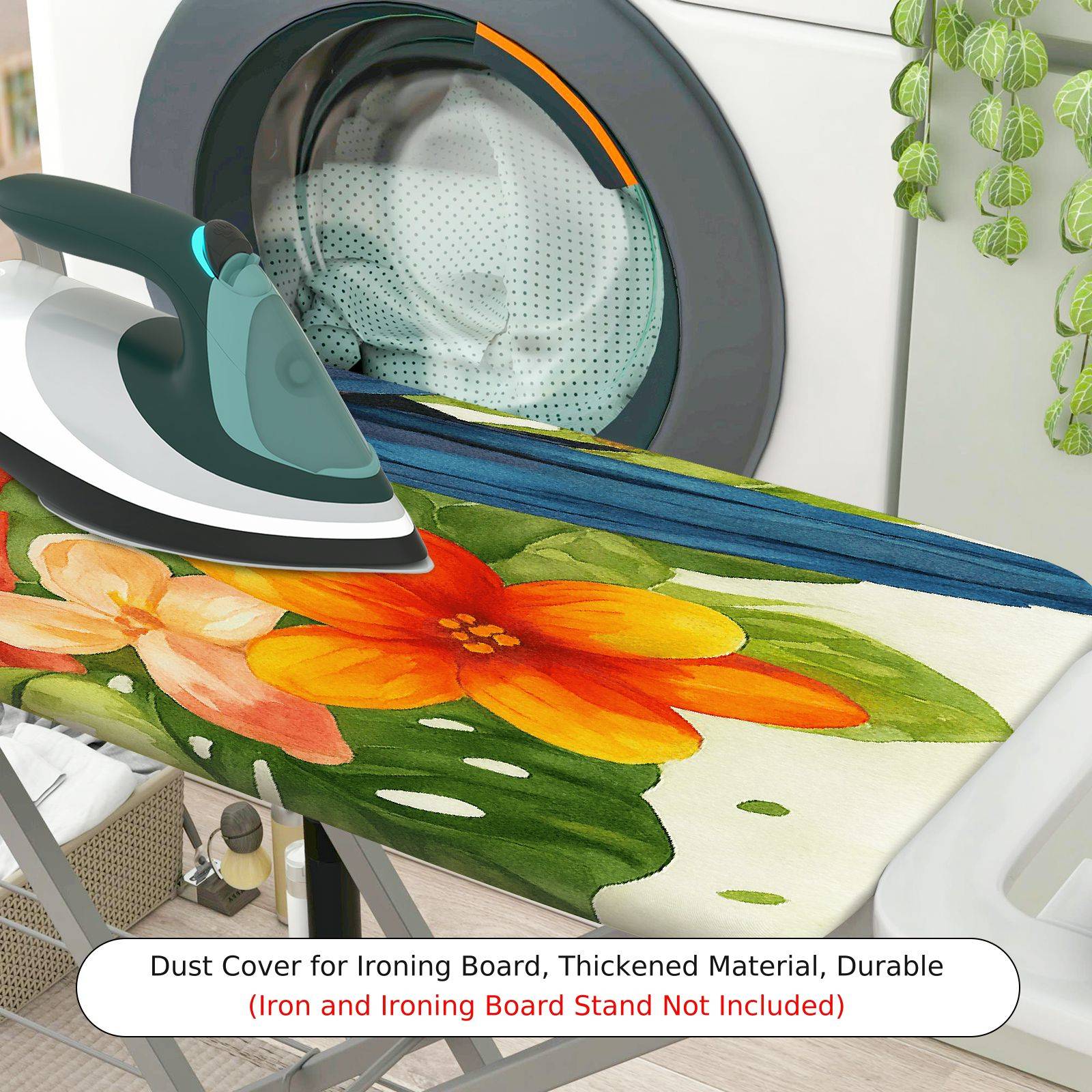 1-Piece Parrot Floral Tropical  Ironing Board Cover, Universal Size, Without Board