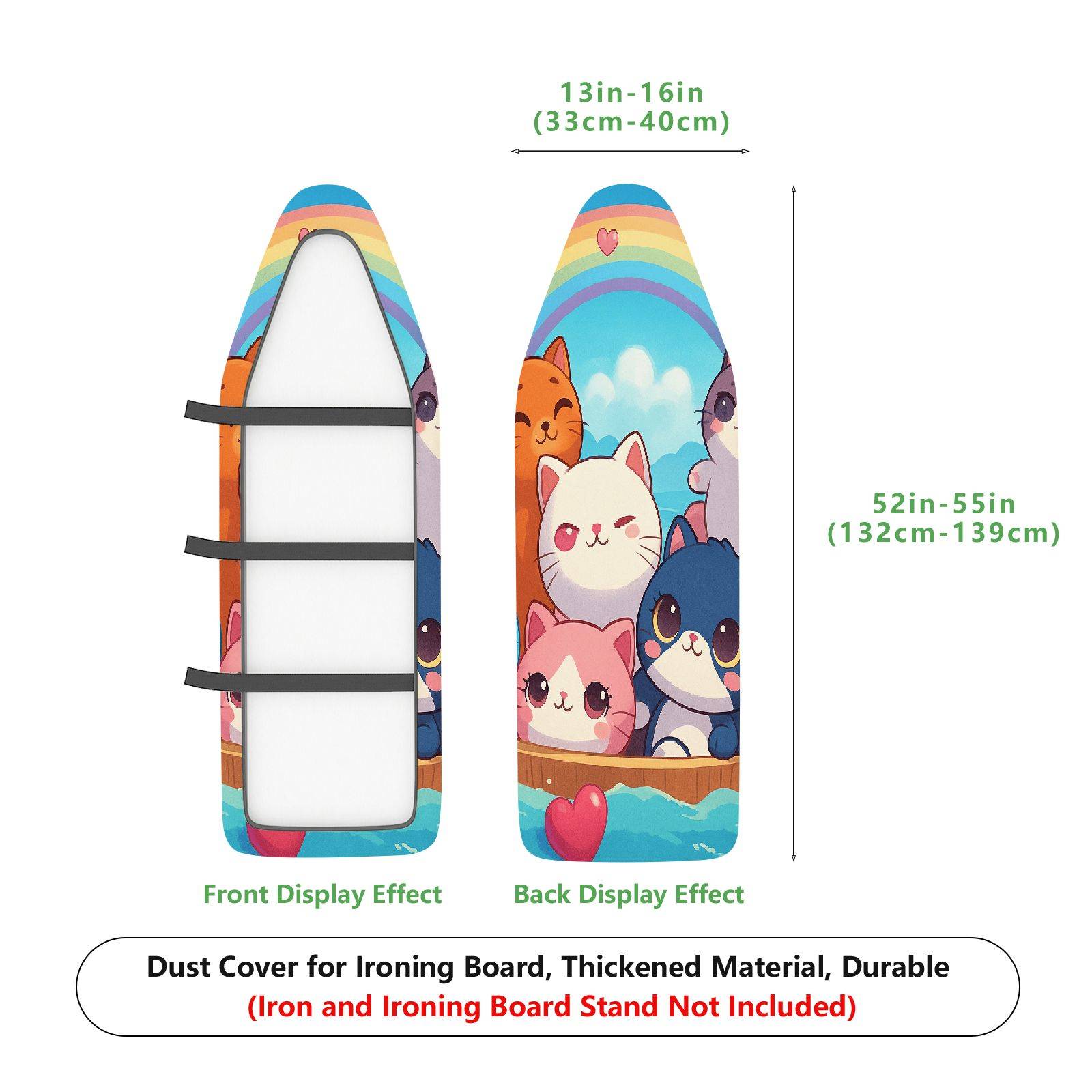 1-Piece Cute  Cat Rainbow  Ironing Board Cover, Universal Size, Without Board