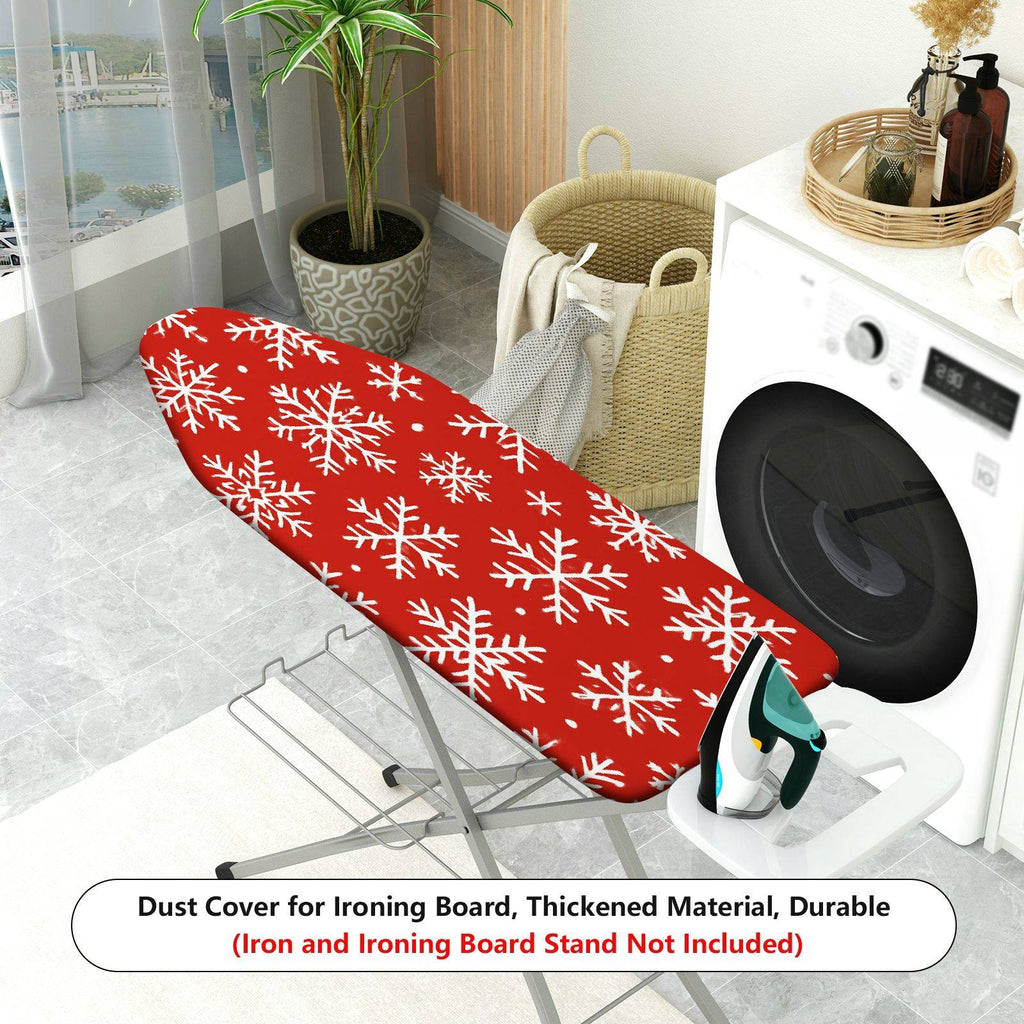 1-Piece Snowflakes Red White Christmas  Ironing Board Cover, Universal Size, Without Board