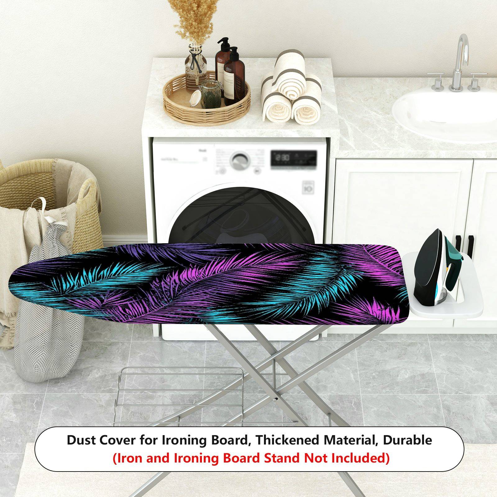 1-Piece Tropical Palm Leaf Pattern  Ironing Board Cover, Universal Size, Without Board