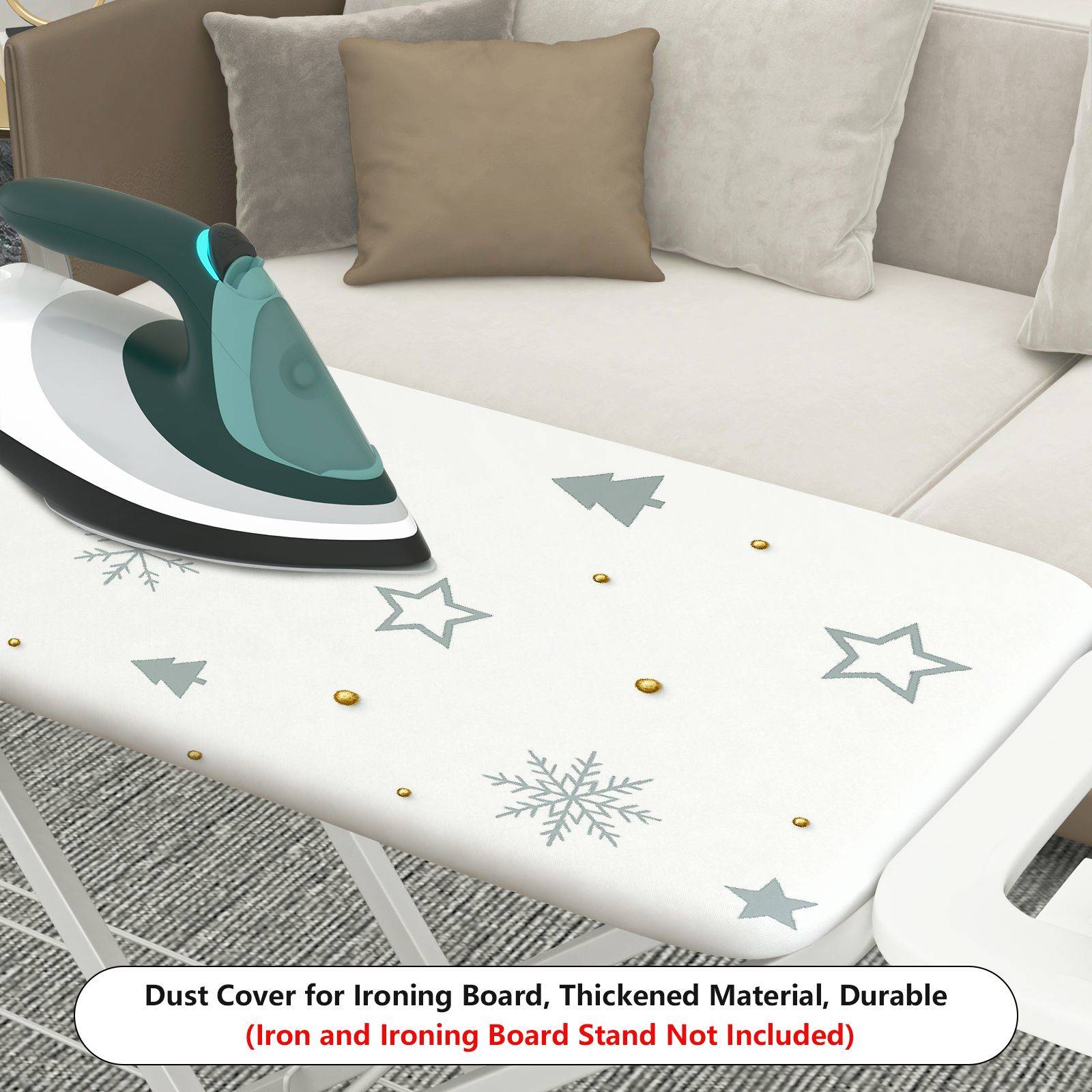 1-Piece Snowflake Star Tree  Ironing Board Cover, Universal Size, Without Board