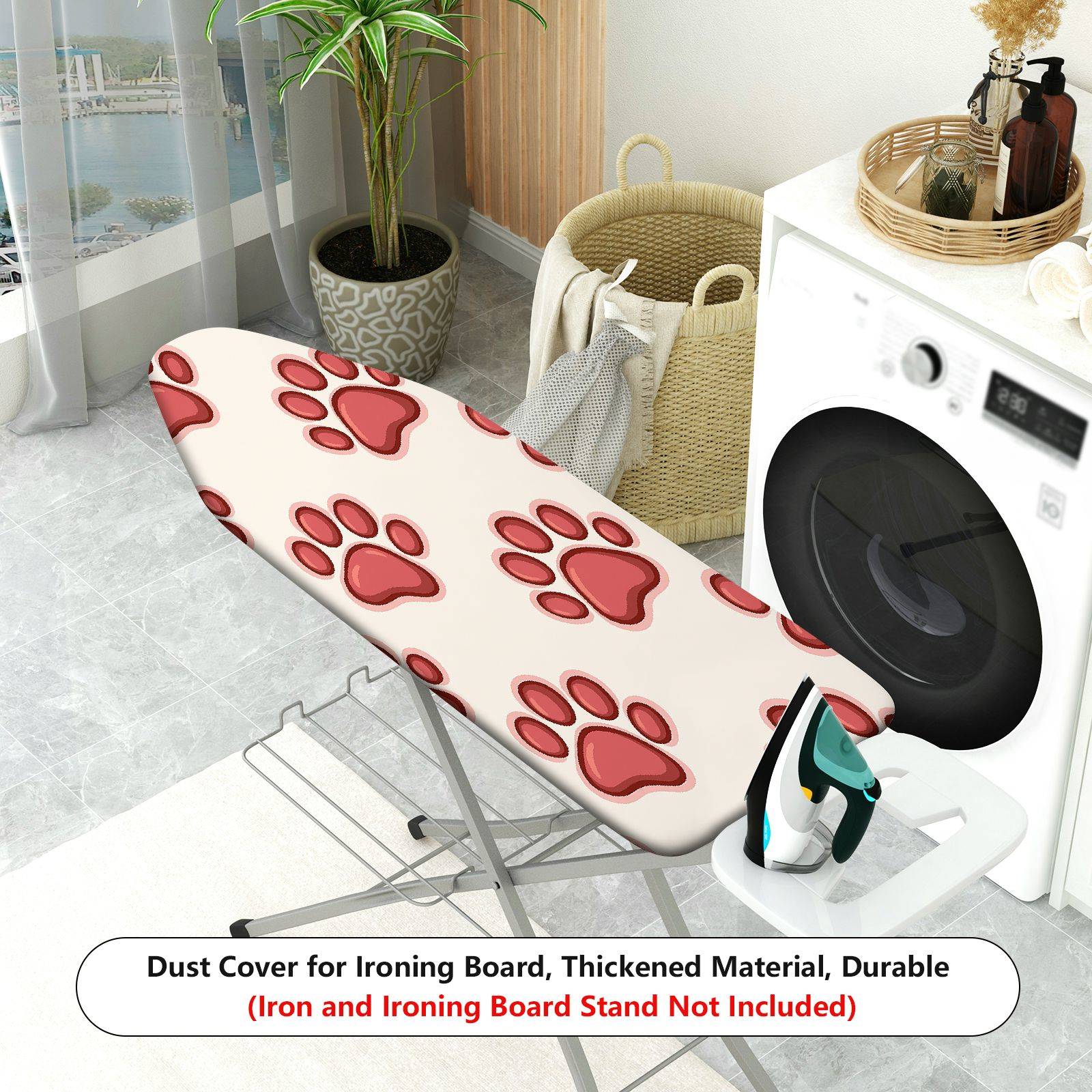 1-Piece Animal Print Paw Cat Dog  Ironing Board Cover, Universal Size, Without Board