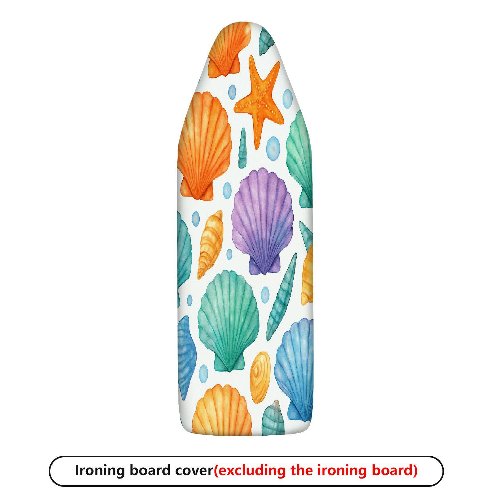 1-Piece Shell Starfish Seawater  Ironing Board Cover, Universal Size, Without Board