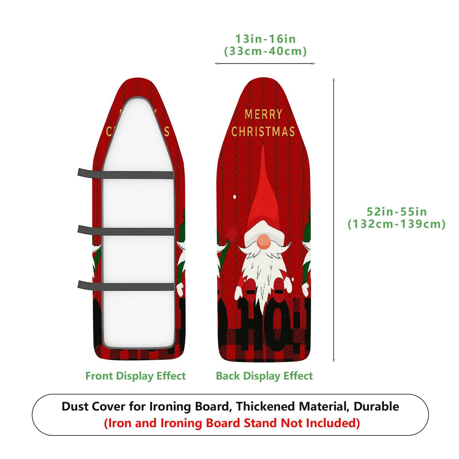 1-Piece Merry Christmas Santa Claus Red  Ironing Board Cover, Universal Size, Without Board
