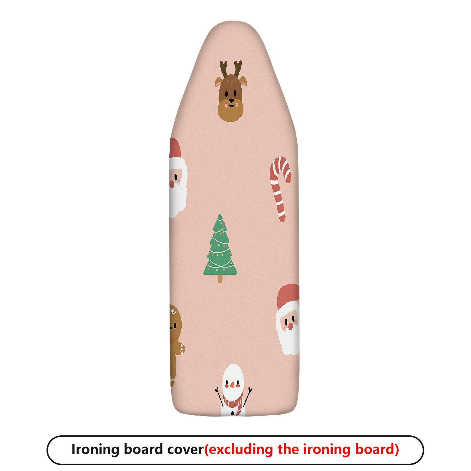 1-Piece Christmas Santa Snowman Candy Cane  Ironing Board Cover, Universal Size, Without Board