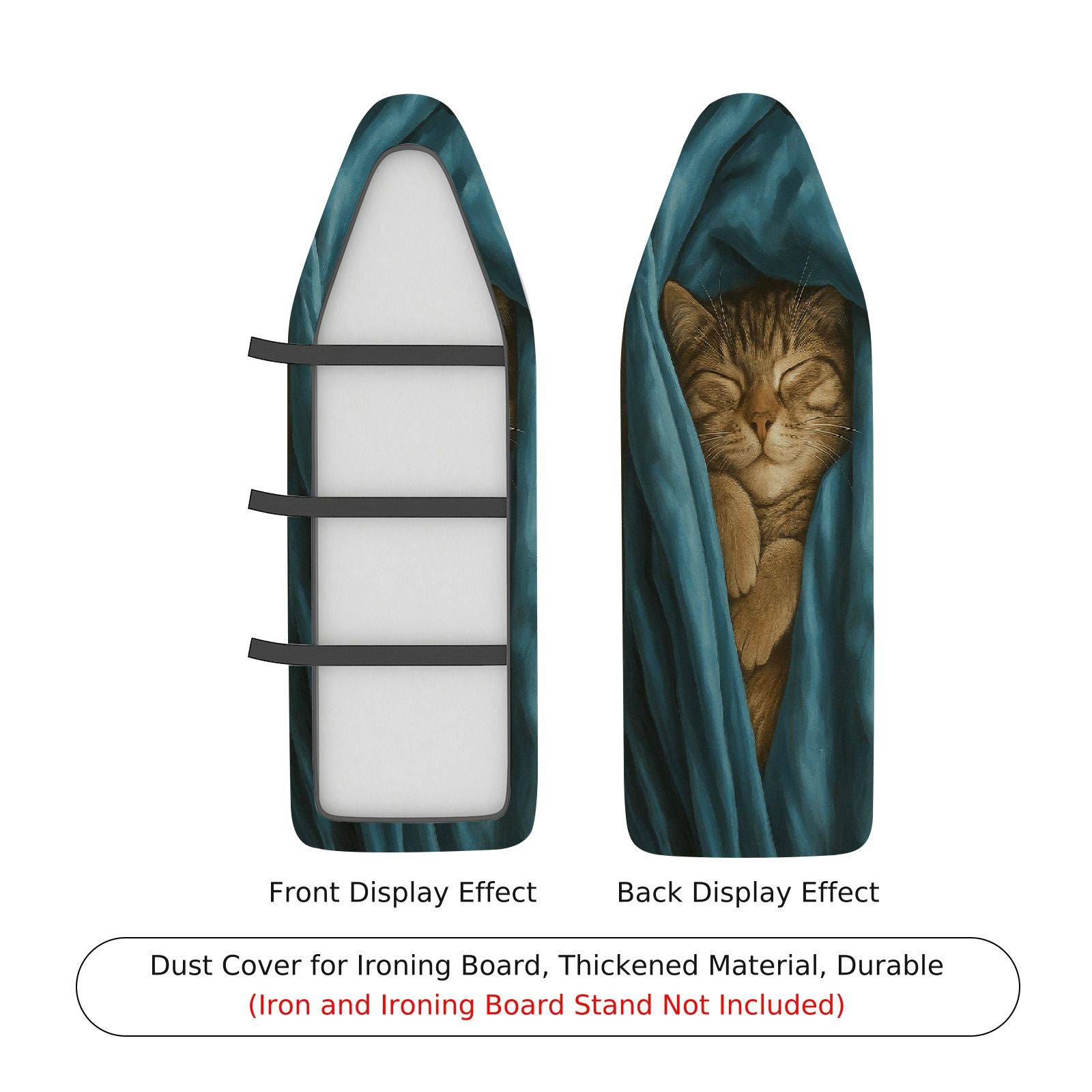 1-Piece Sleeping Cat Cozy Blue  Ironing Board Cover, Universal Size, Without Board