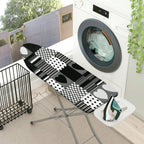 1-Piece Black White Heart Pattern Checkered Striped  Ironing Board Cover, Universal Size, Without Board
