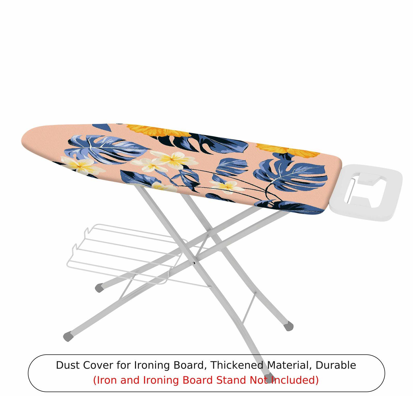1-Piece Floral Tropical Leaves Yellow  Ironing Board Cover, Universal Size, Without Board