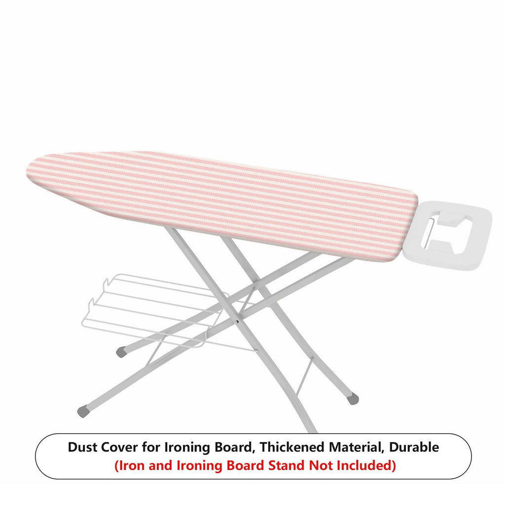 1-Piece Striped Pink White Pastel  Ironing Board Cover, Universal Size, Without Board