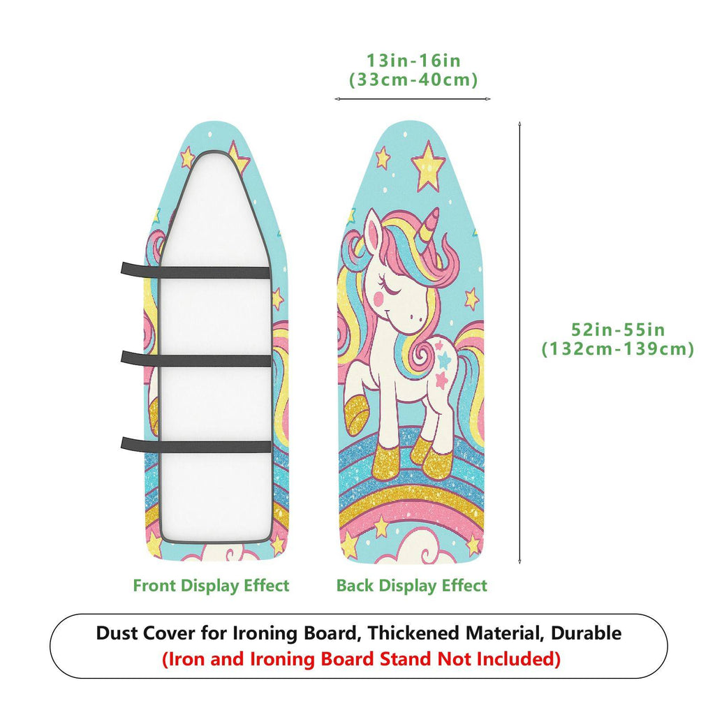 1-Piece Unicorn Rainbow Star  Ironing Board Cover, Universal Size, Without Board