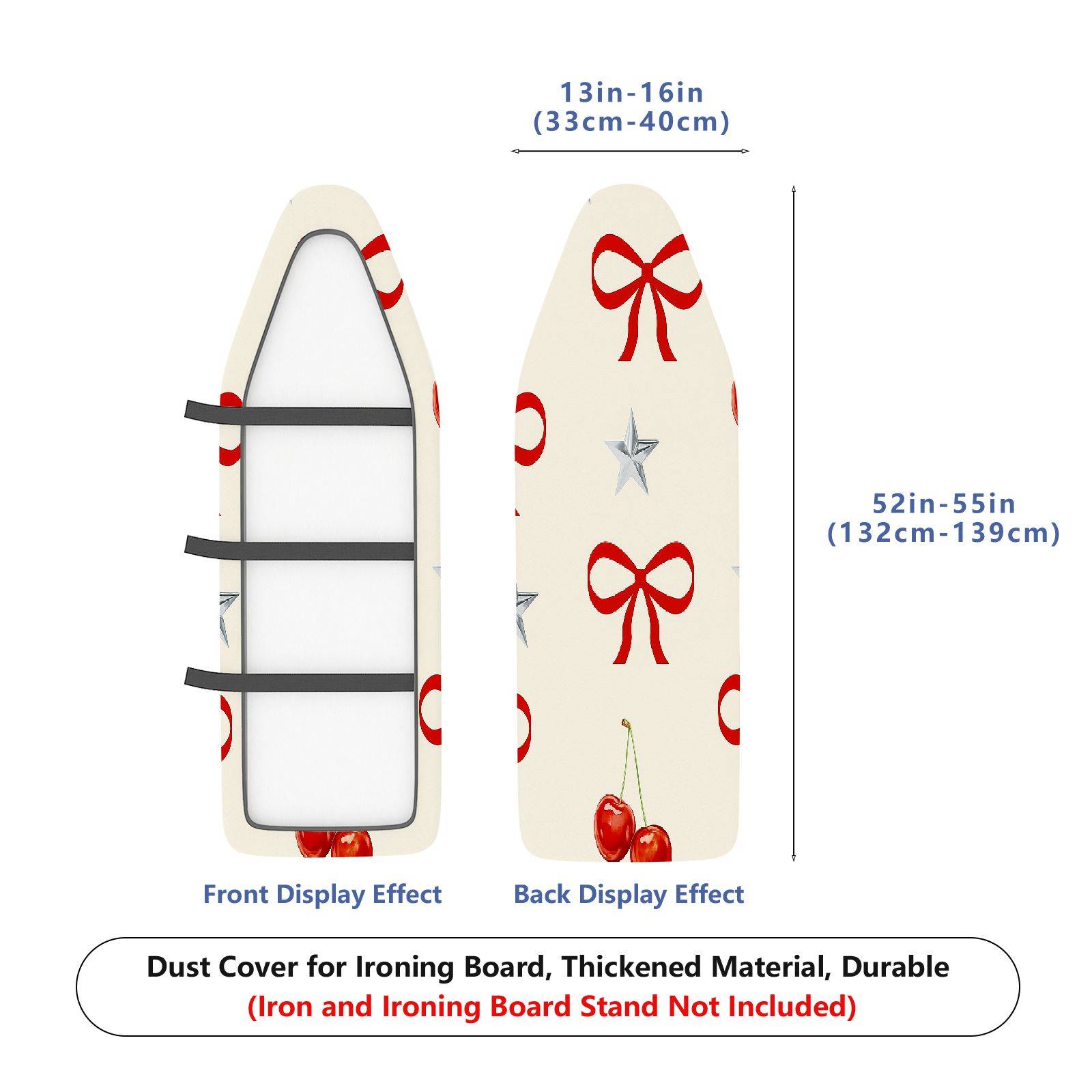 1-Piece Bow Star Cherry  Ironing Board Cover, Universal Size, Without Board