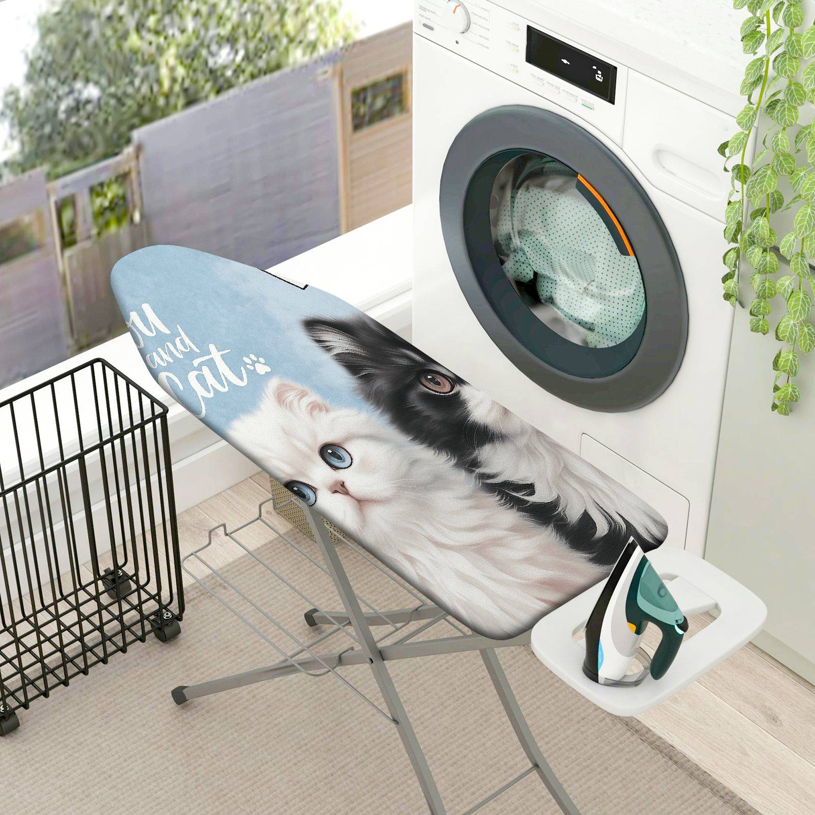 1-Piece Cat Kitten Feline  Ironing Board Cover, Universal Size, Without Board