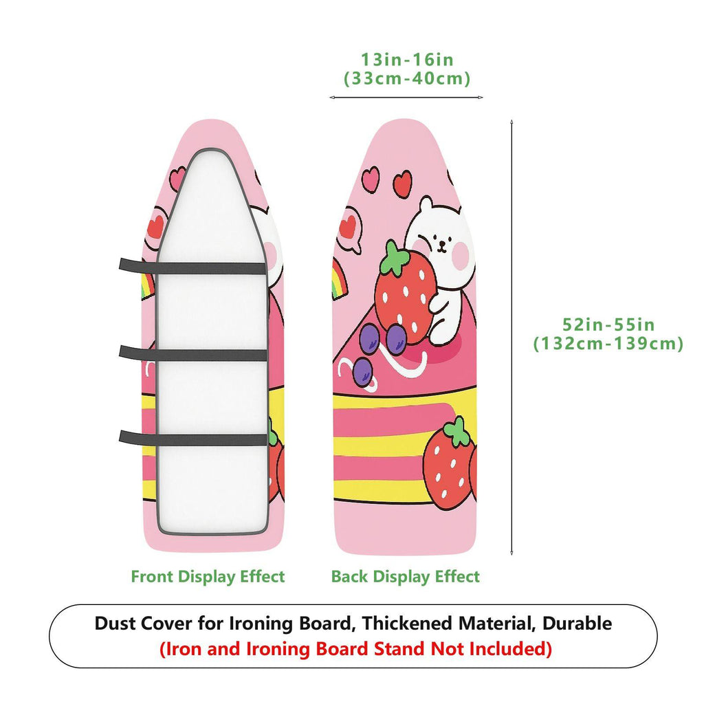 1-Piece Strawberry Rainbow Bear  Ironing Board Cover, Universal Size, Without Board