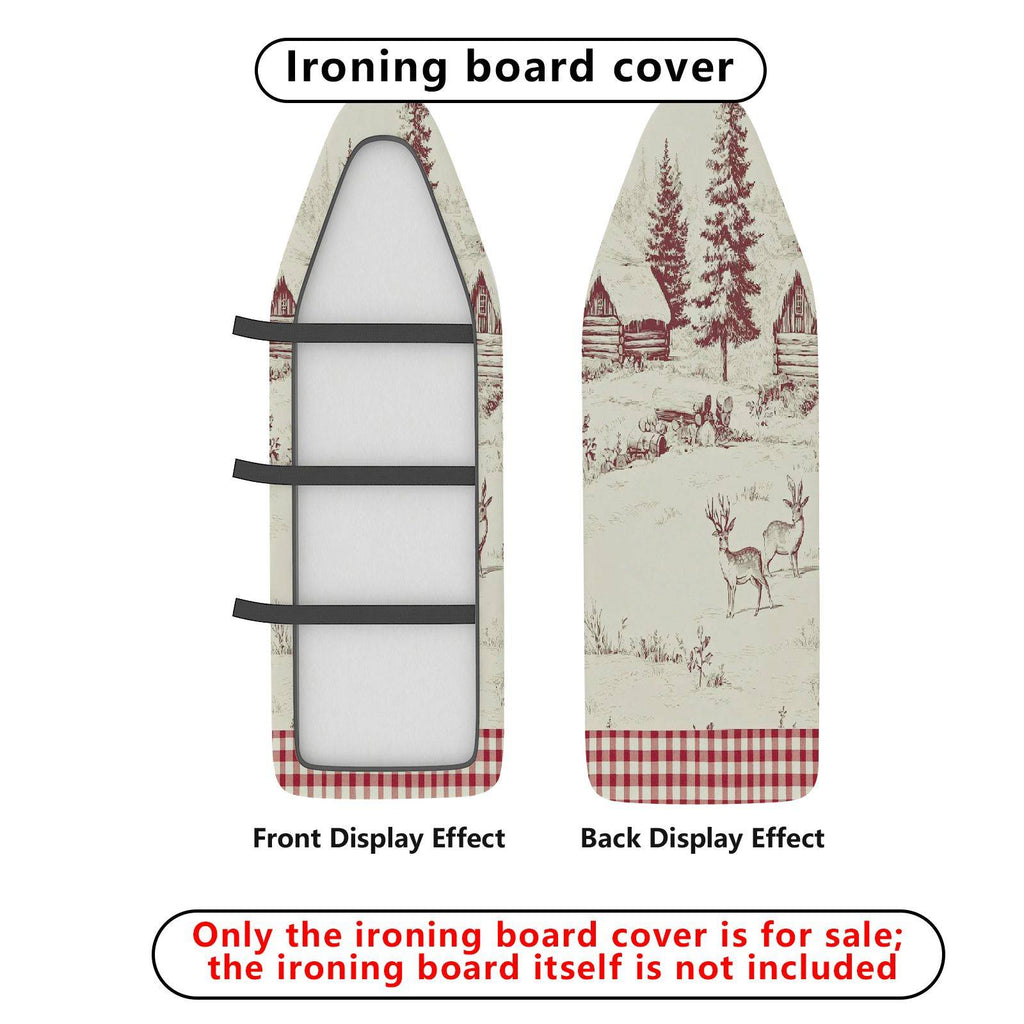 1-Piece Forest Cabin Deer Retro  Ironing Board Cover, Universal Size, Without Board
