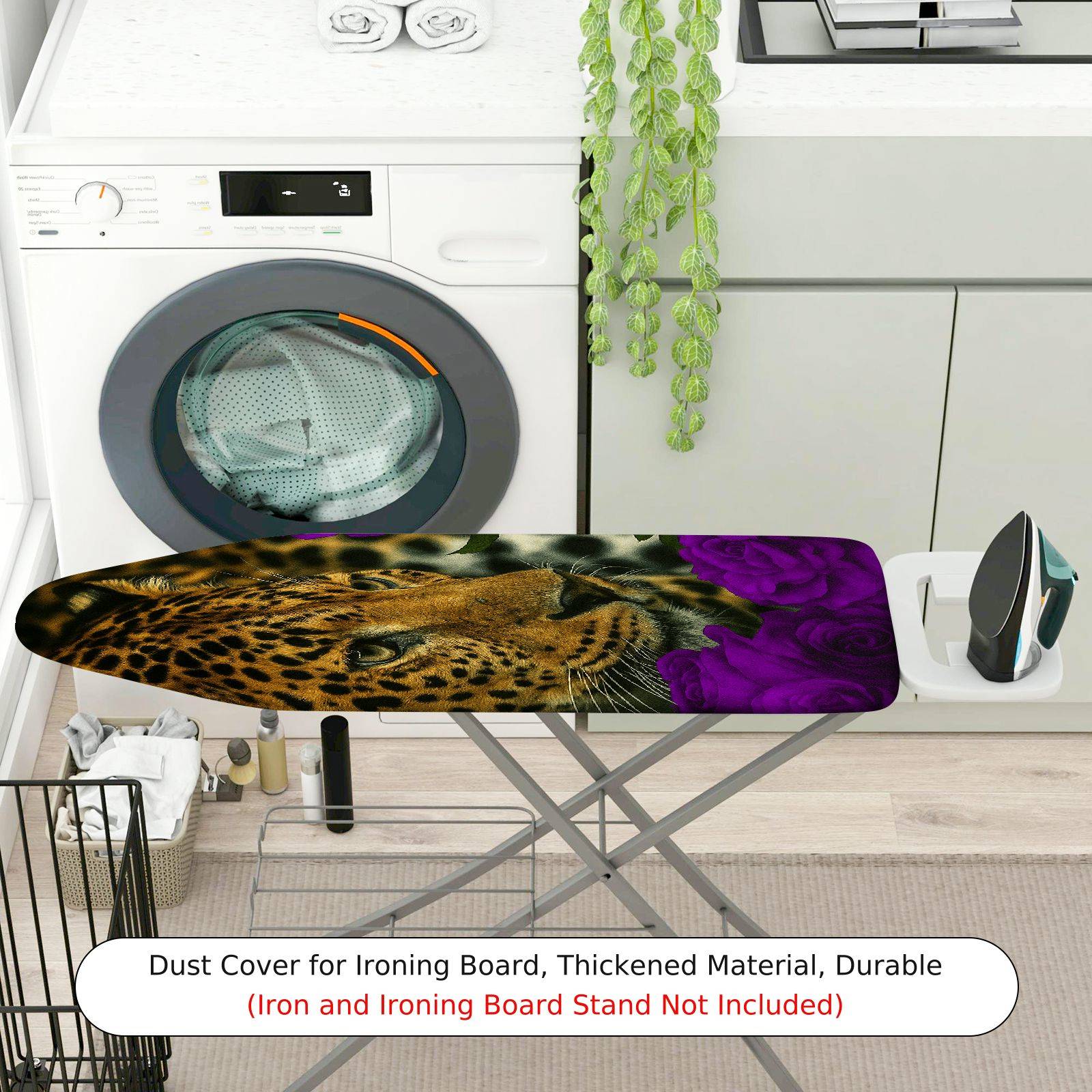 1-Piece Leopard Floral Animal  Ironing Board Cover, Universal Size, Without Board