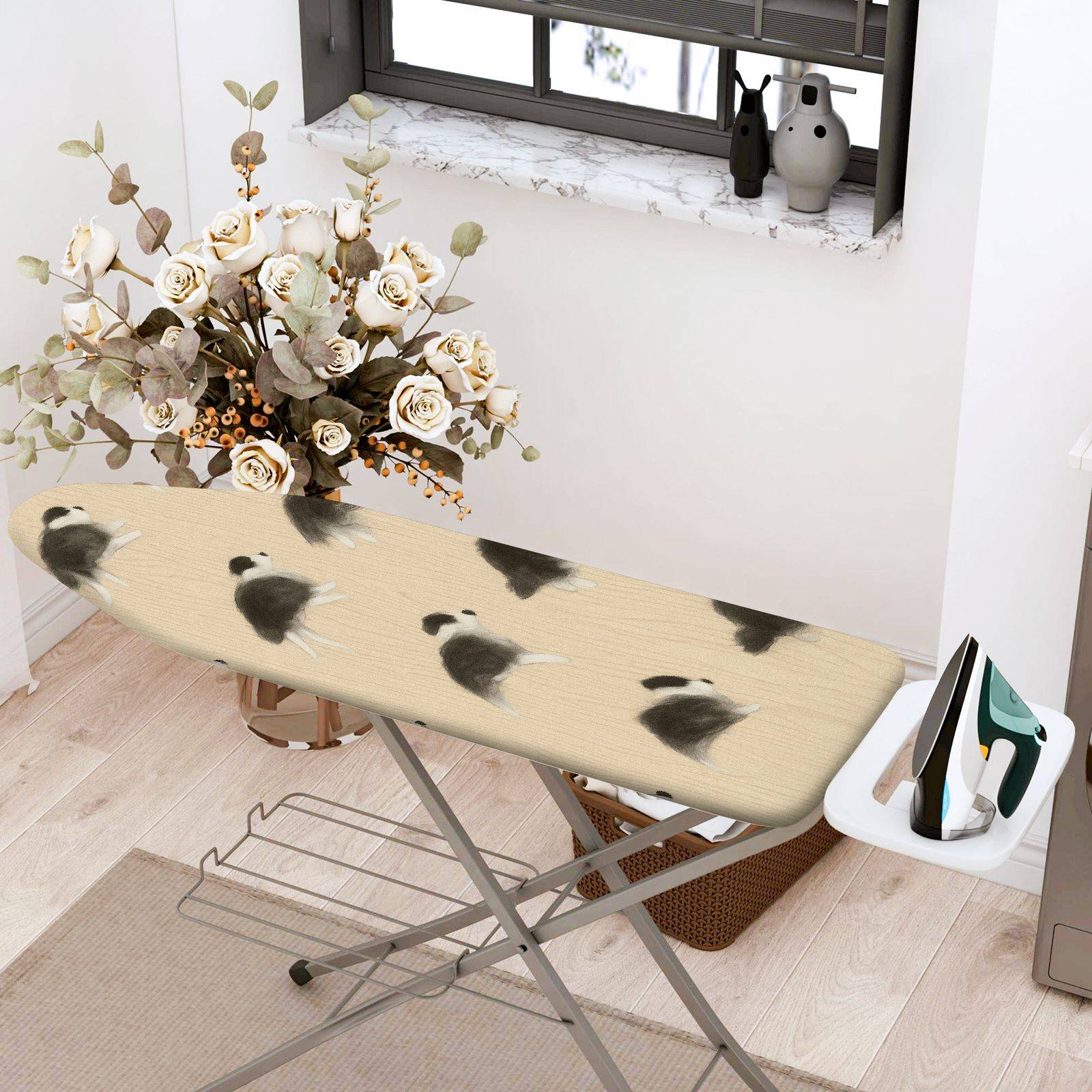 1-Piece Dog Pattern Beige Cute  Ironing Board Cover, Universal Size, Without Board