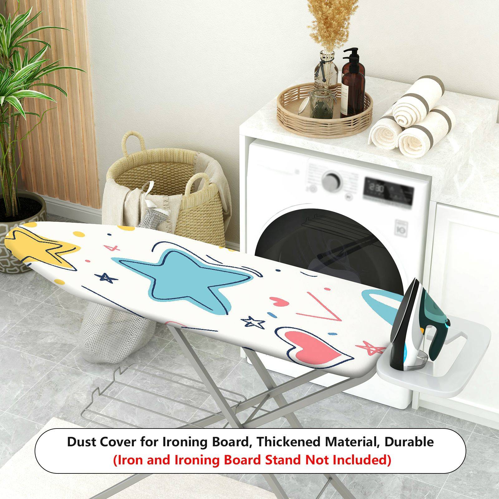1-Piece Star Heart Pattern Abstract Art  Ironing Board Cover, Universal Size, Without Board