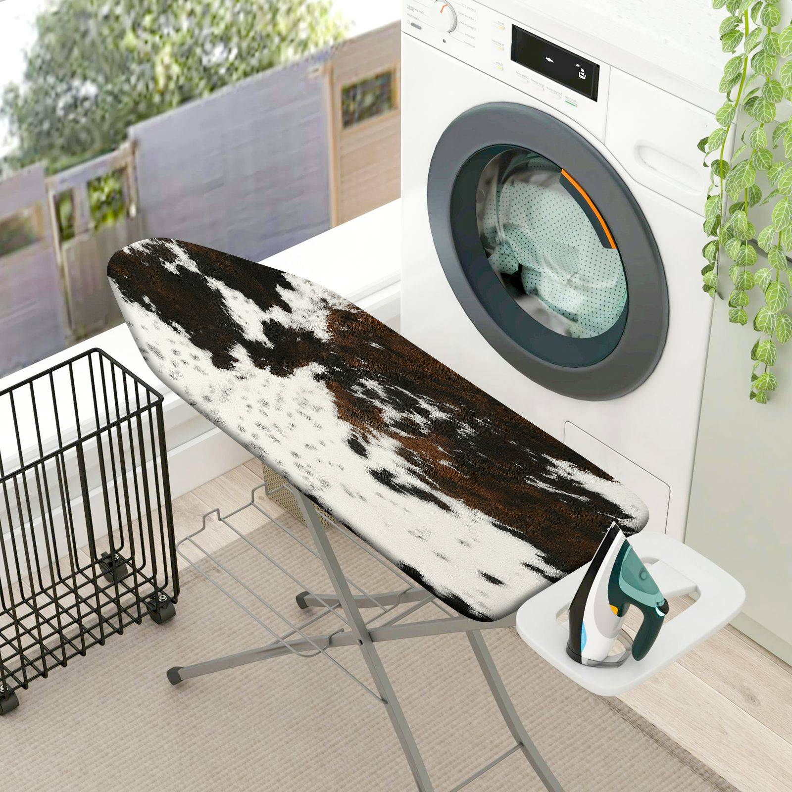 1-Piece Animal Print Black White Brown  Ironing Board Cover, Universal Size, Without Board