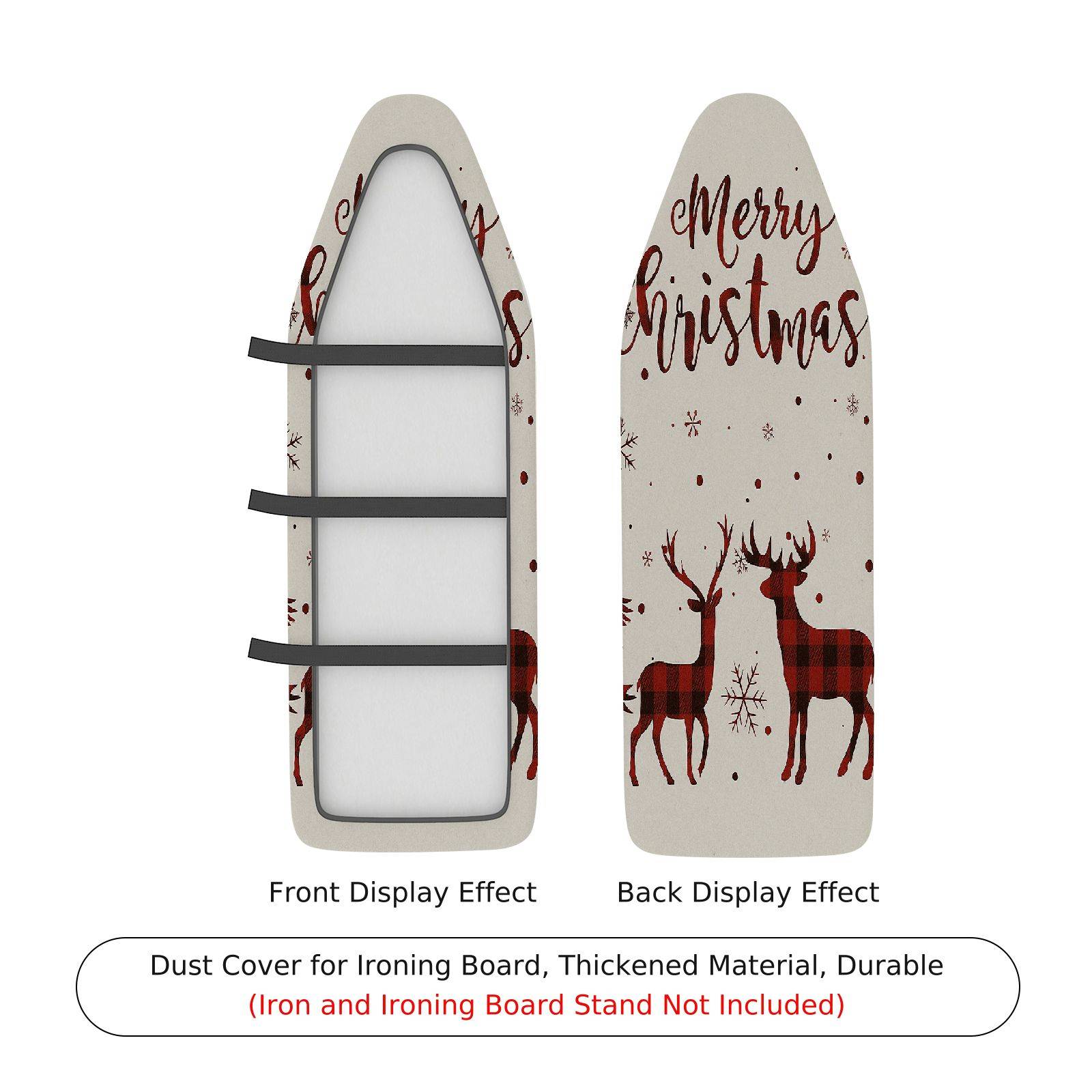 1-Piece Christmas Reindeer Snowflakes  Ironing Board Cover, Universal Size, Without Board