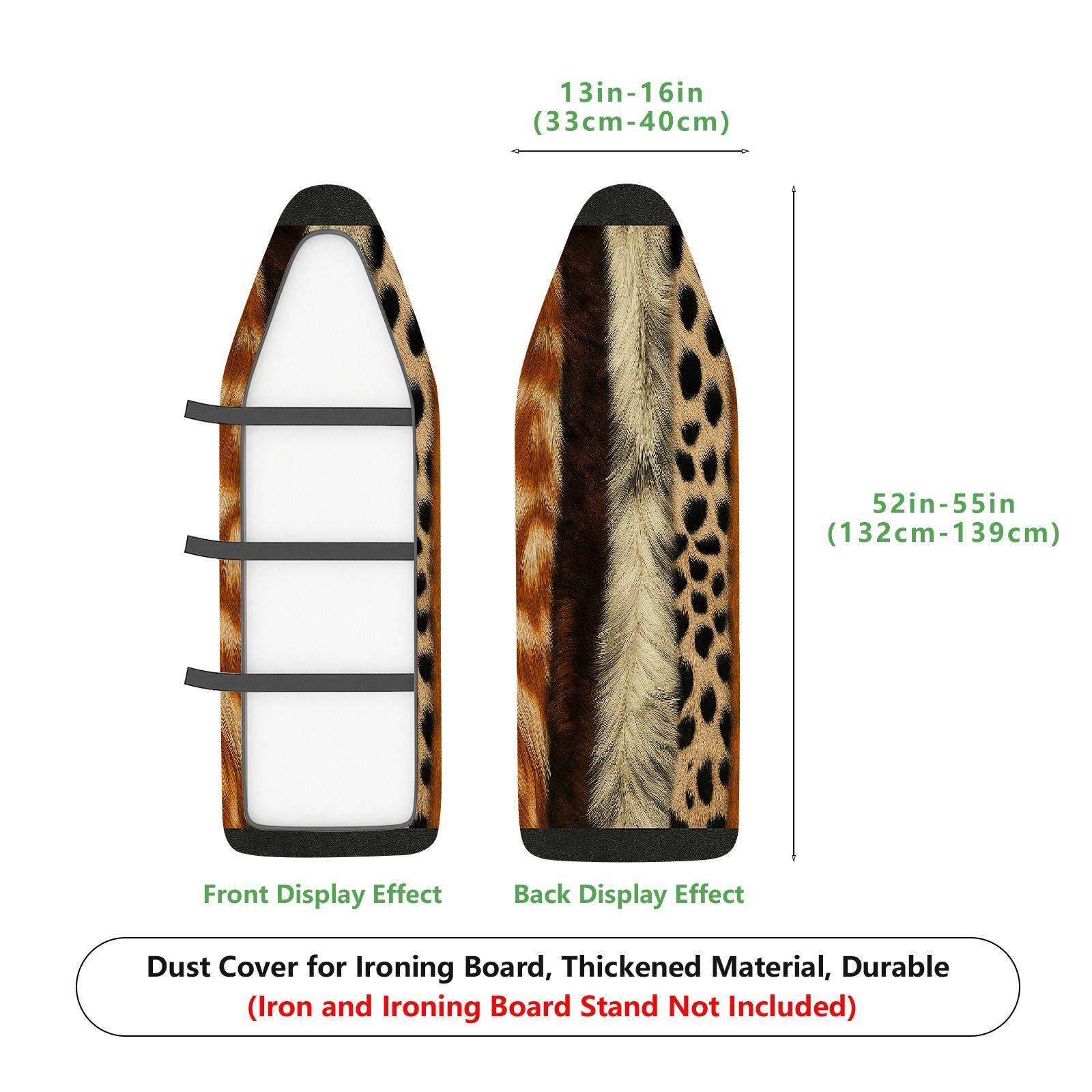 1-Piece Leopard Print Safari Animal  Ironing Board Cover, Universal Size, Without Board