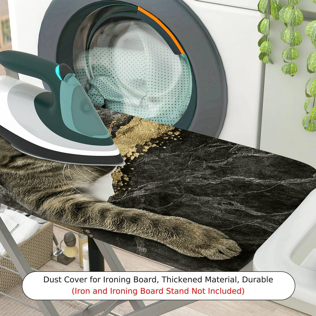 1-Piece Cat Marble Gold  Ironing Board Cover, Universal Size, Without Board