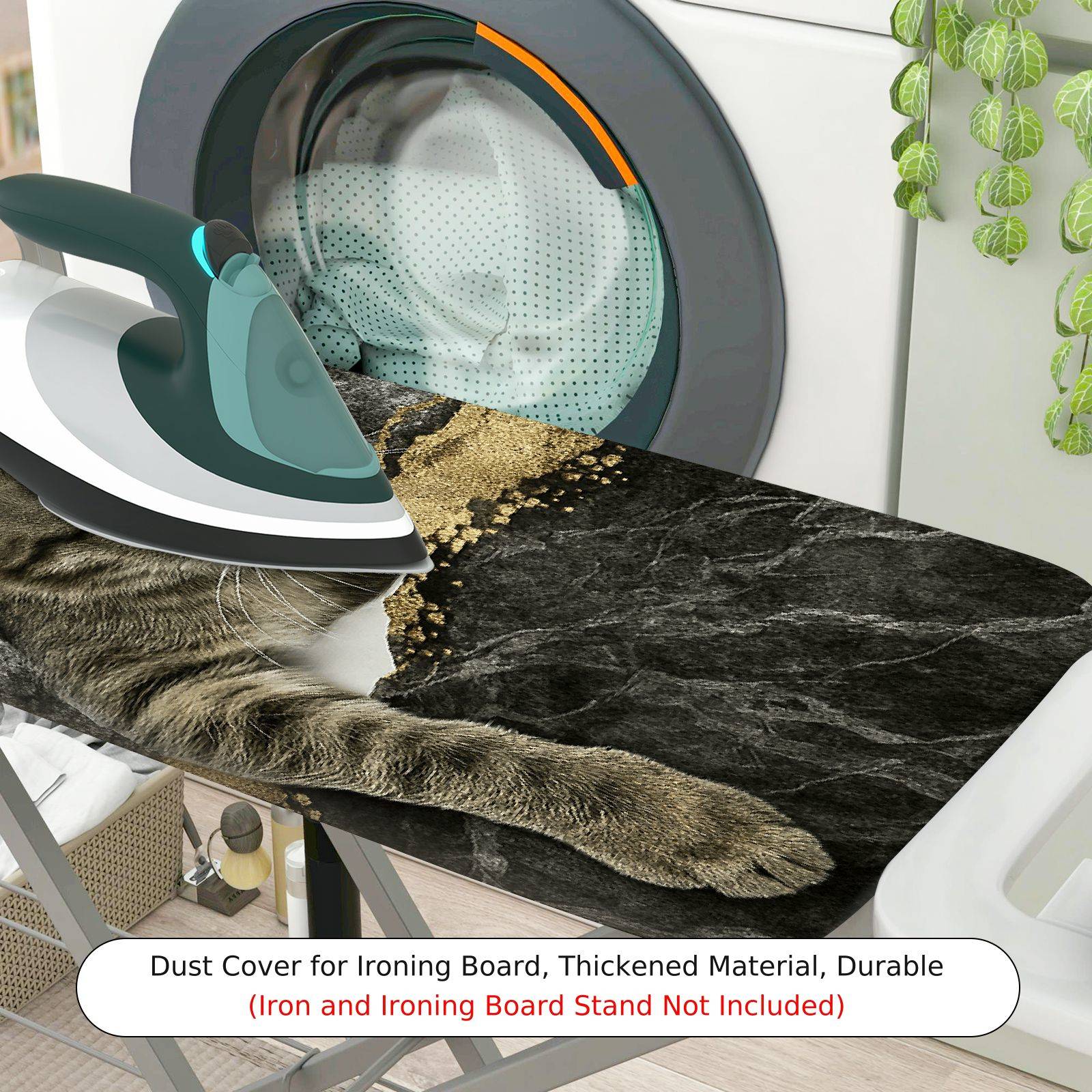 1-Piece Cat Marble Gold  Ironing Board Cover, Universal Size, Without Board