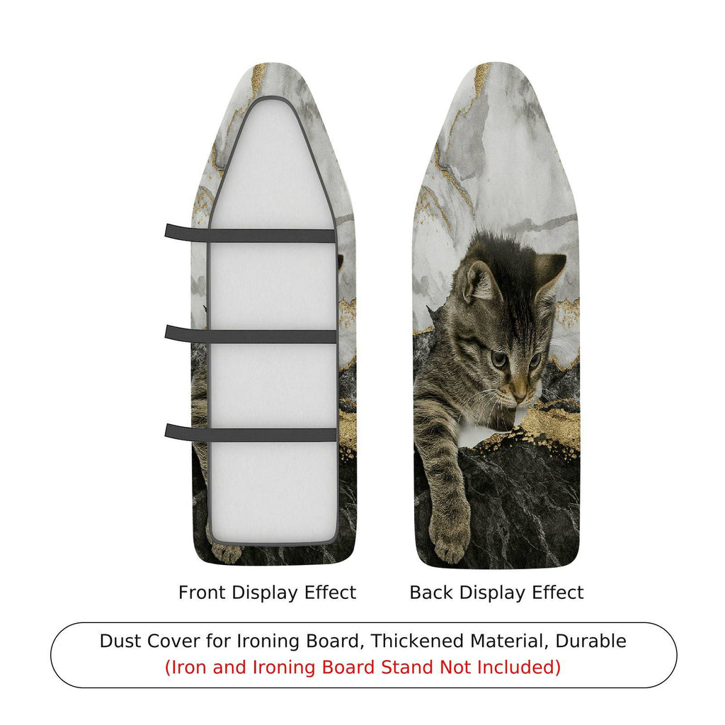 1-Piece Cat Marble Gold  Ironing Board Cover, Universal Size, Without Board