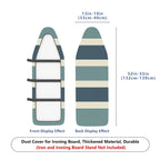 1-Piece Striped Pattern Blue Grey  Ironing Board Cover, Universal Size, Without Board