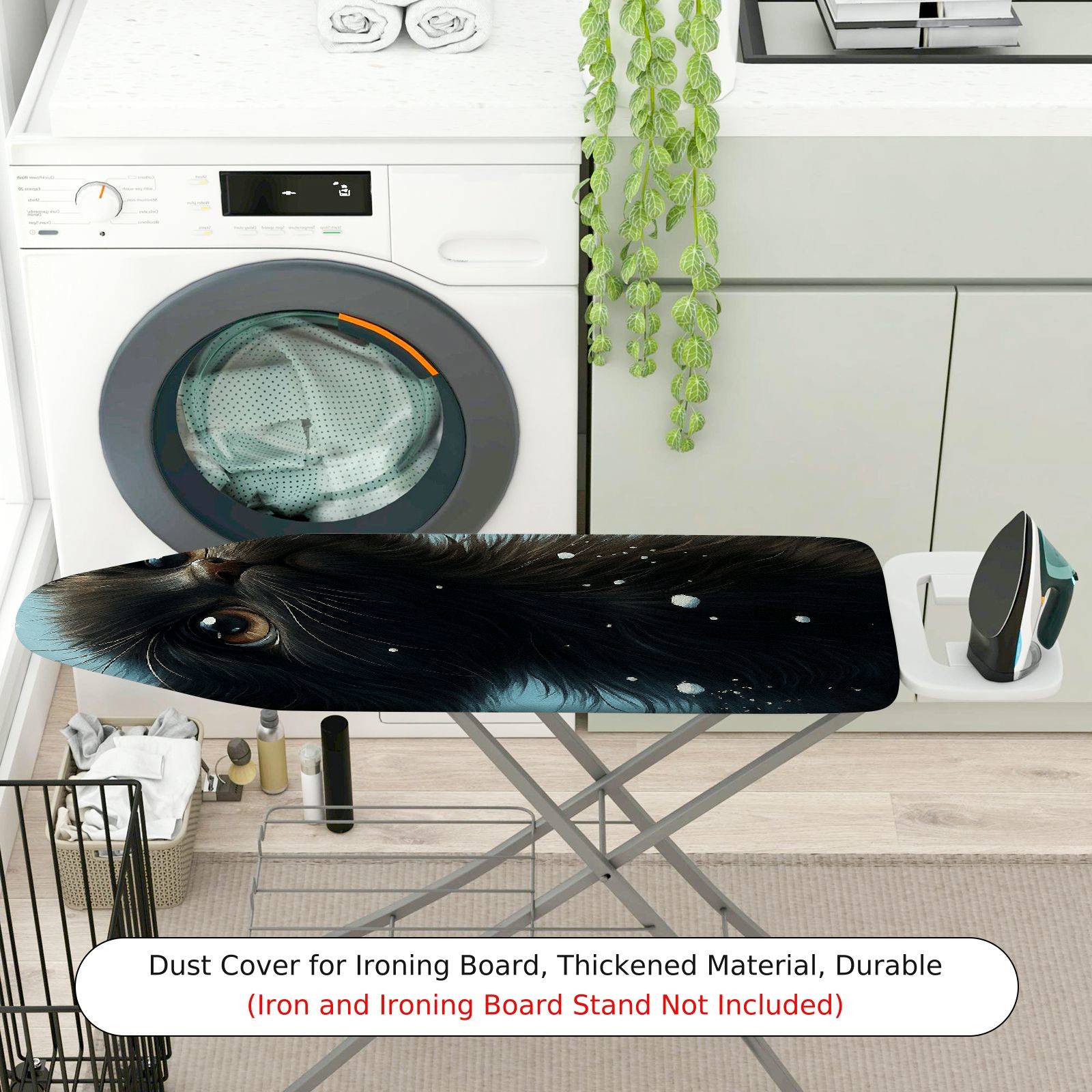 1-Piece Artistic Black Cat Starry  Ironing Board Cover, Universal Size, Without Board
