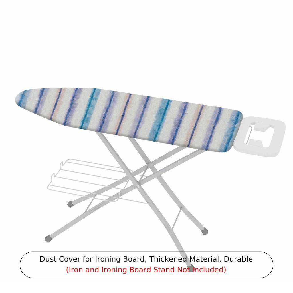 1-Piece Striped Pattern Blue White  Ironing Board Cover, Universal Size, Without Board