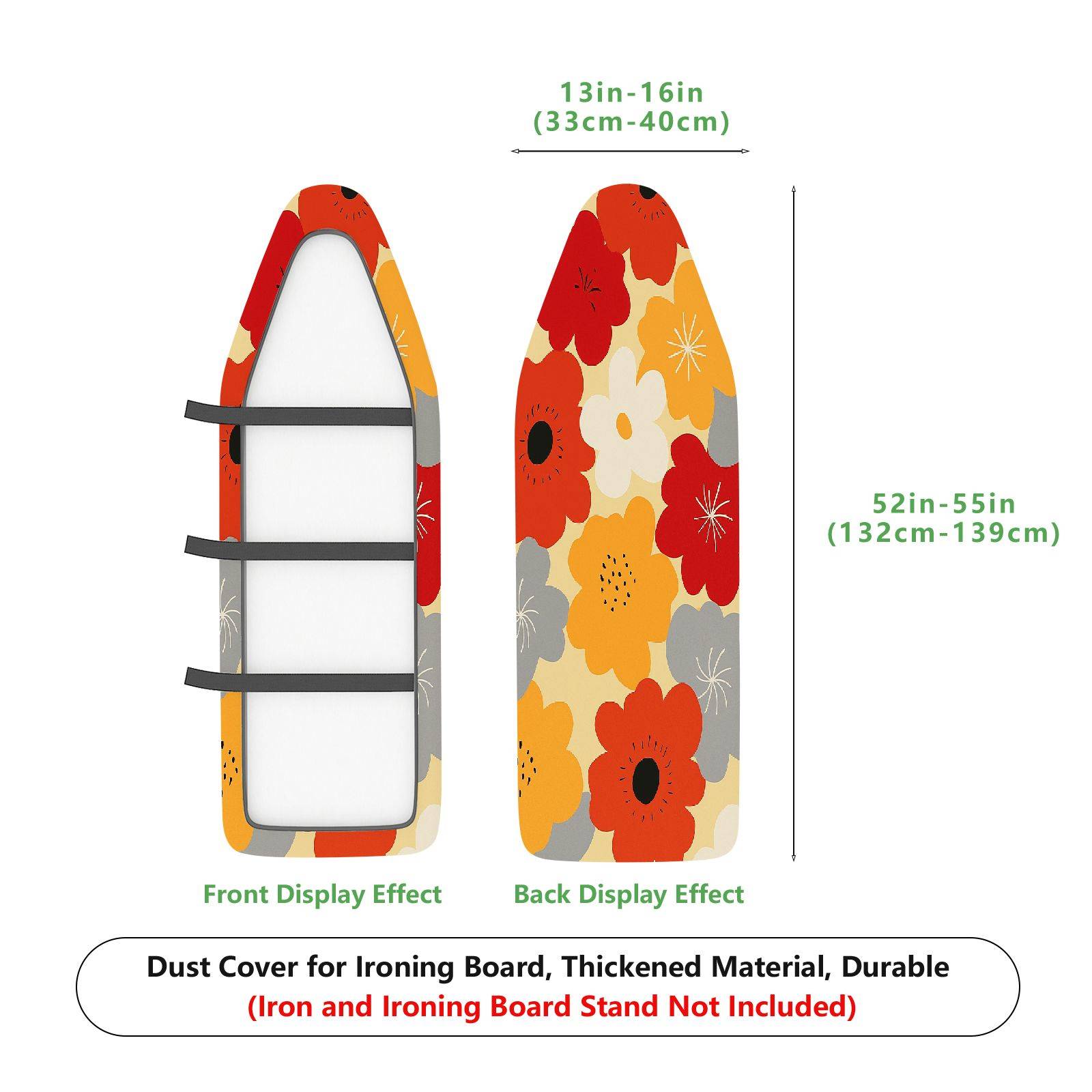 1-Piece Floral Vintage Retro  Ironing Board Cover, Universal Size, Without Board