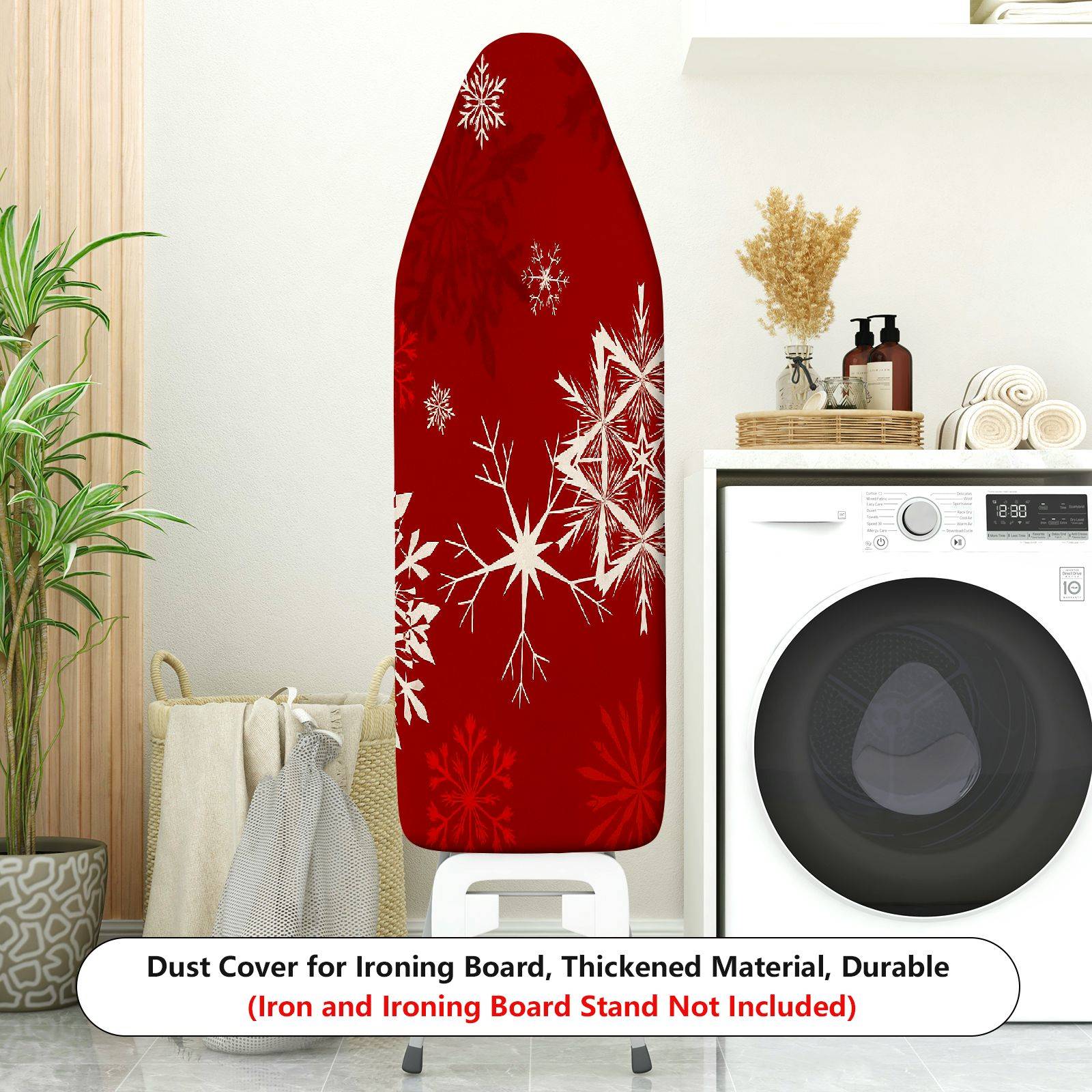 1-Piece Christmas Snowflake Red  Ironing Board Cover, Universal Size, Without Board