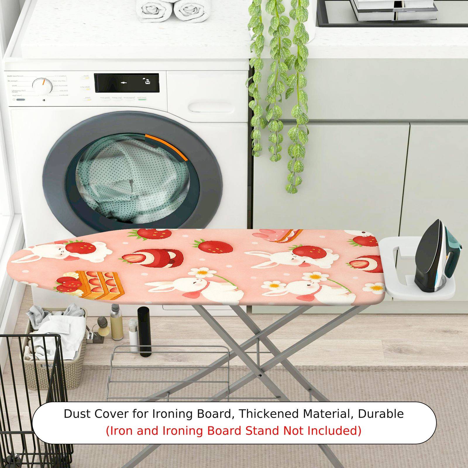 1-Piece Rabbit Strawberry Cake  Ironing Board Cover, Universal Size, Without Board