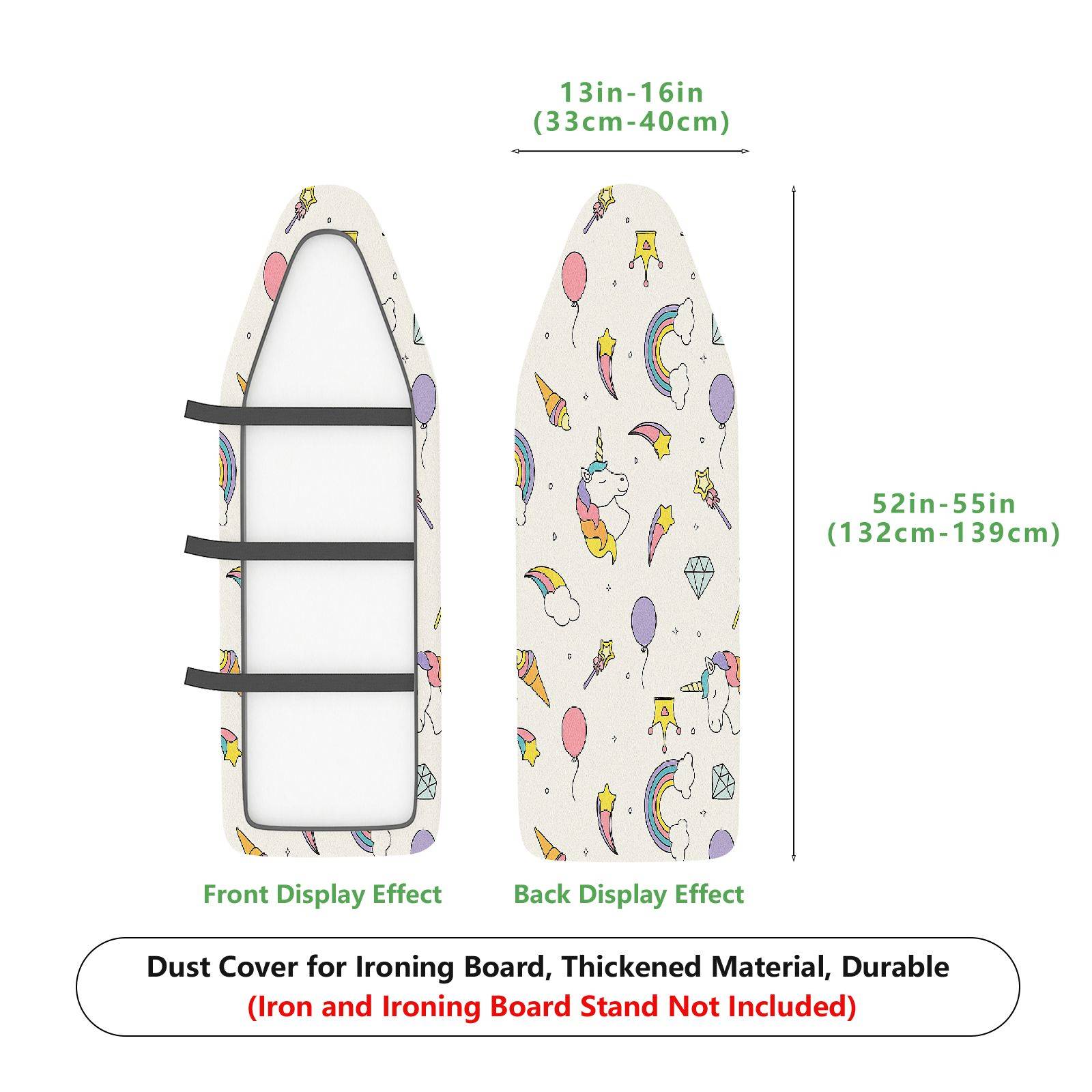1-Piece Unicorn Rainbow Star  Ironing Board Cover, Universal Size, Without Board