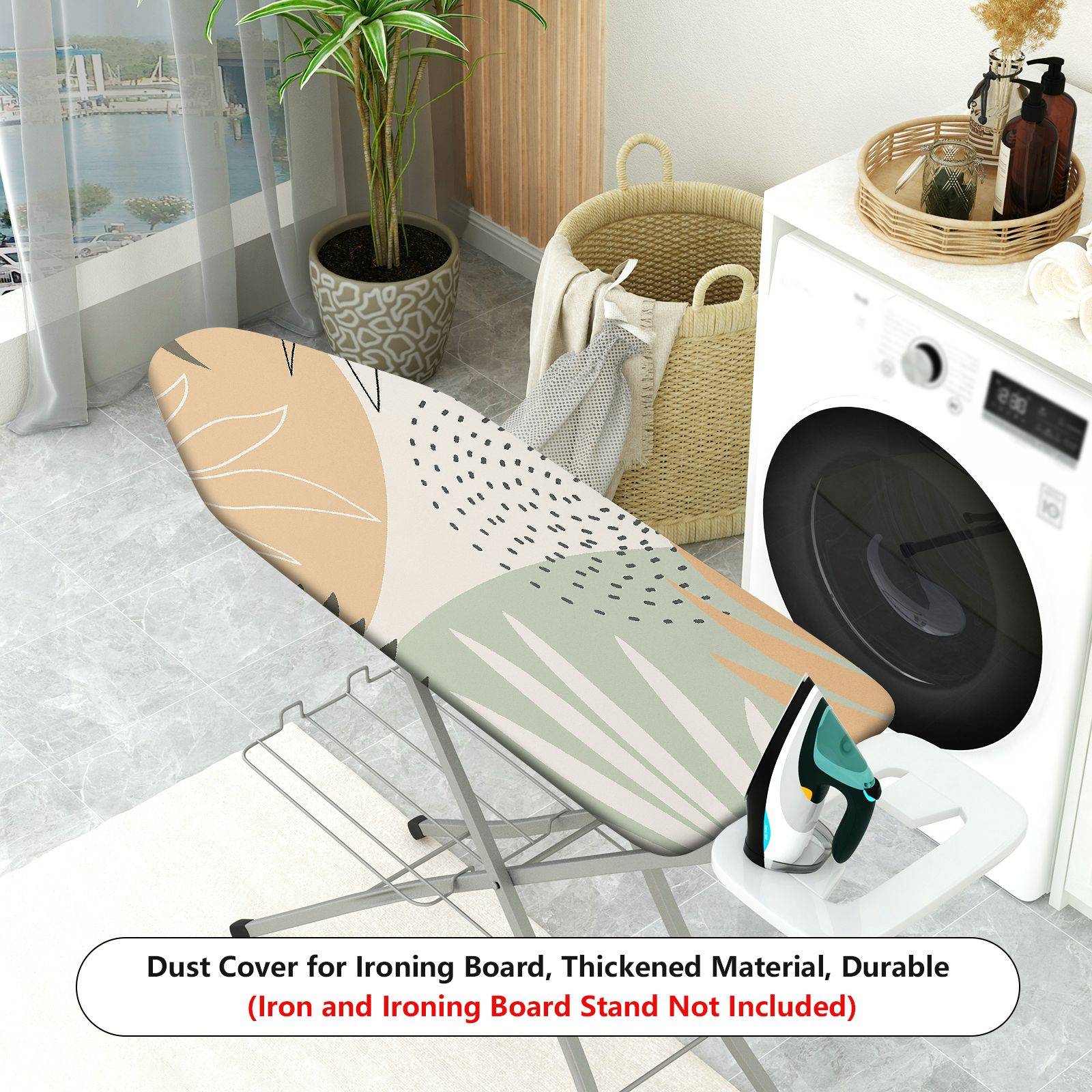 1-Piece Tropical Leaf Artistic Pattern Abstract  Ironing Board Cover, Universal Size, Without Board