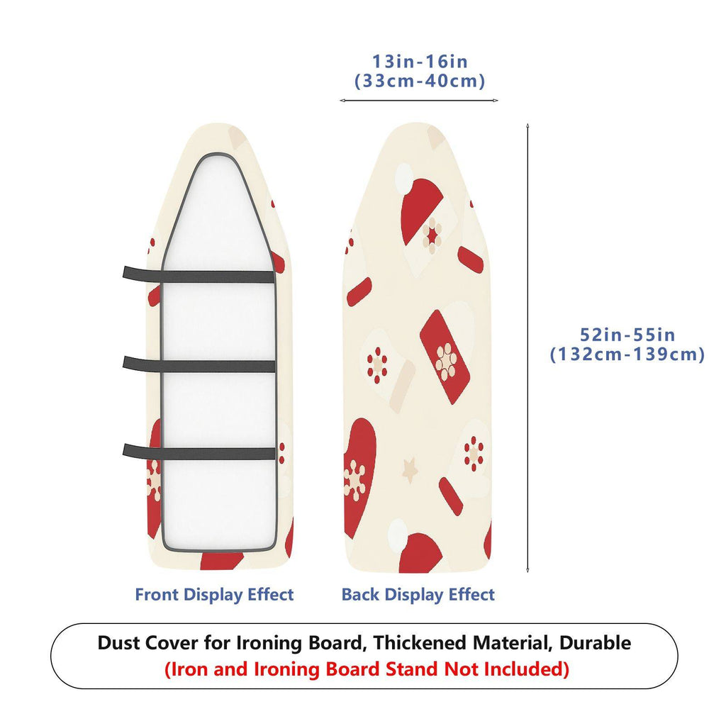 1-Piece Christmas Red White Pattern Santa Hat  Ironing Board Cover, Universal Size, Without Board