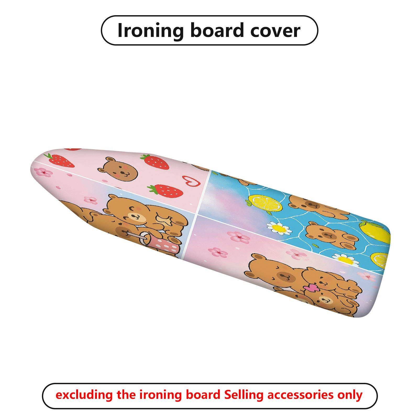 1-Piece Bear Strawberry Lemon  Ironing Board Cover, Universal Size, Without Board