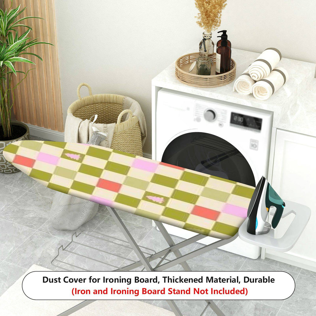 1-Piece Checkered Christmas Tree Pattern Pastel Color  Ironing Board Cover, Universal Size, Without Board