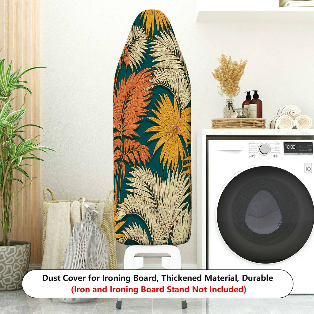 1-Piece Tropical Floral Leaves Vintage  Ironing Board Cover, Universal Size, Without Board