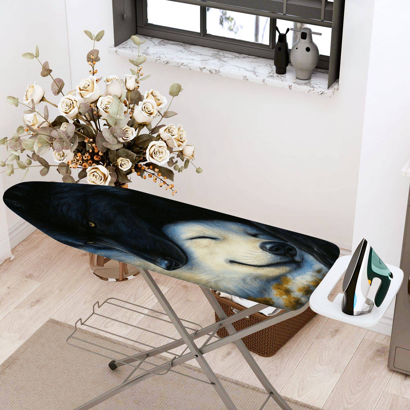 1-Piece Dog Wolf Animal  Ironing Board Cover, Universal Size, Without Board