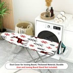 1-Piece Red Plaid Deer Snowflake Christmas  Ironing Board Cover, Universal Size, Without Board