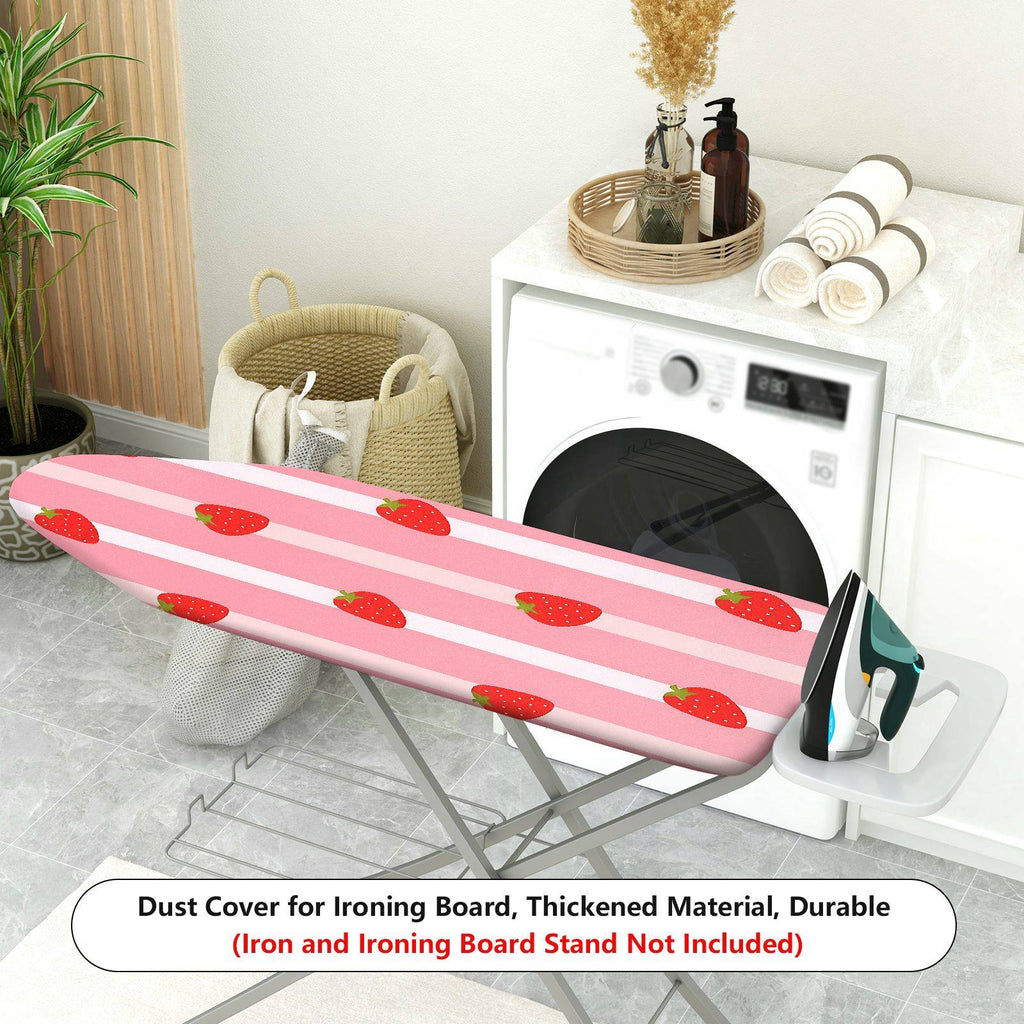 1-Piece Strawberry Pink Stripe Sweet  Ironing Board Cover, Universal Size, Without Board
